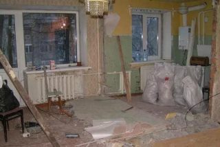 Фото процесса Ремонт проходной комнаты в Самаре